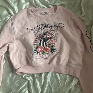 Ed Hardy Pink Graphic Sweatshirt